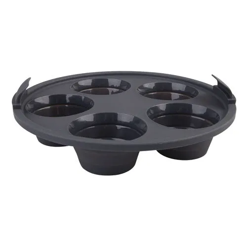Silikone Round Air Fryer 5-Cup Muffin Pan 22cm (kul)