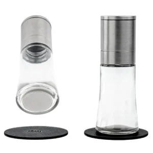 Silwy Salt og peber kværn i glas og rustfrit stål