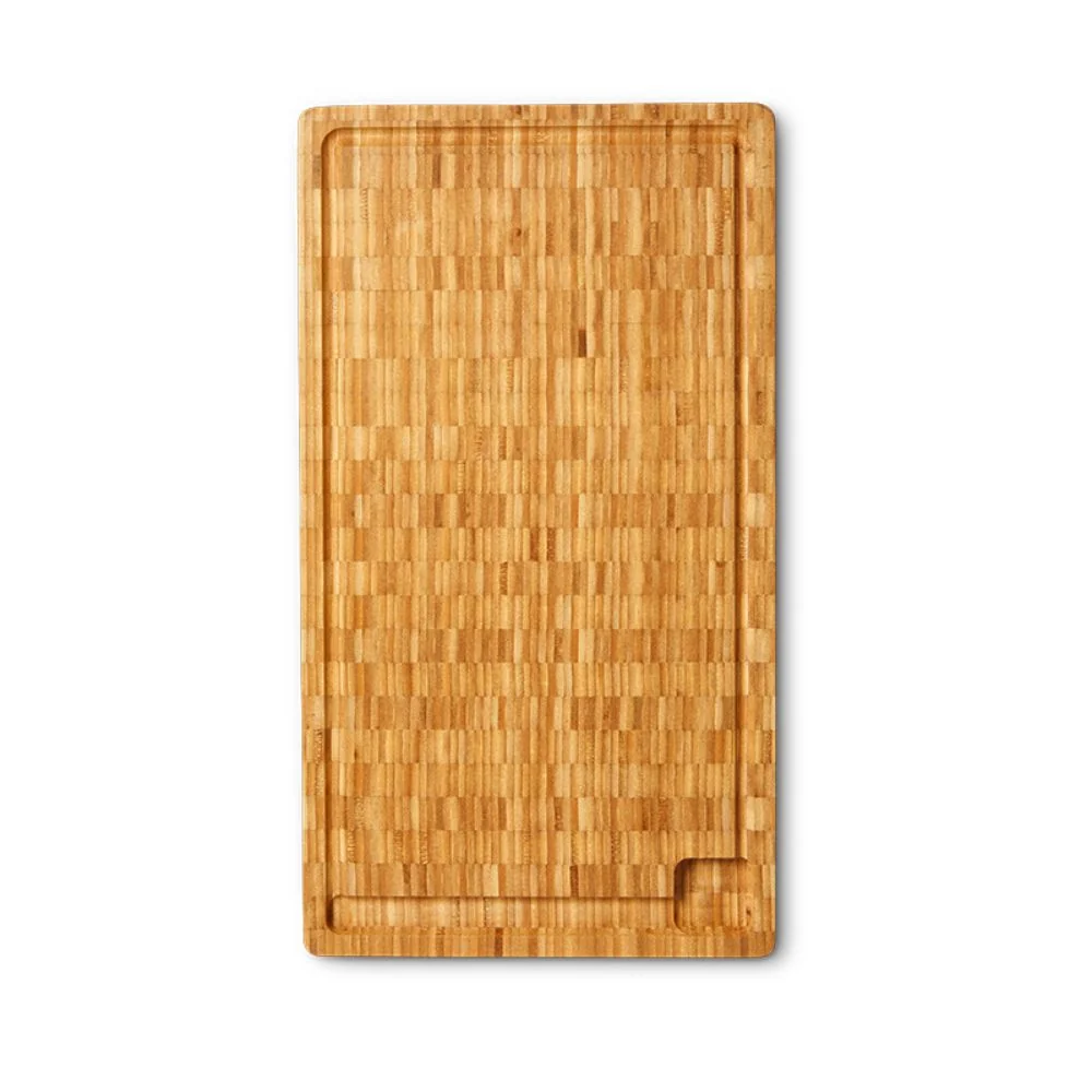Skærebræt med saftrille 42x25x4 cm bambus olie