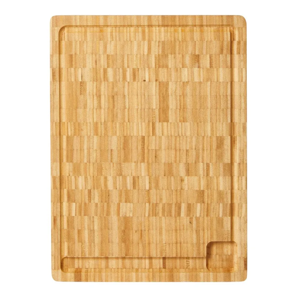 Skærebræt med saftrille 54x30x4 cm bambus olie
