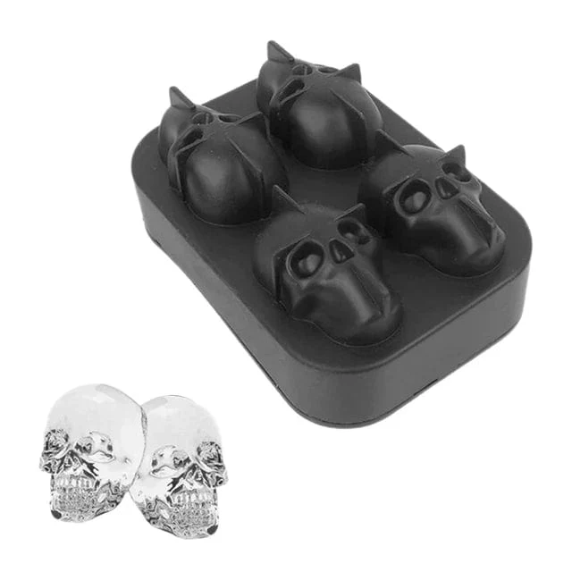 Skull and crossbones isterningeform med 4 rum