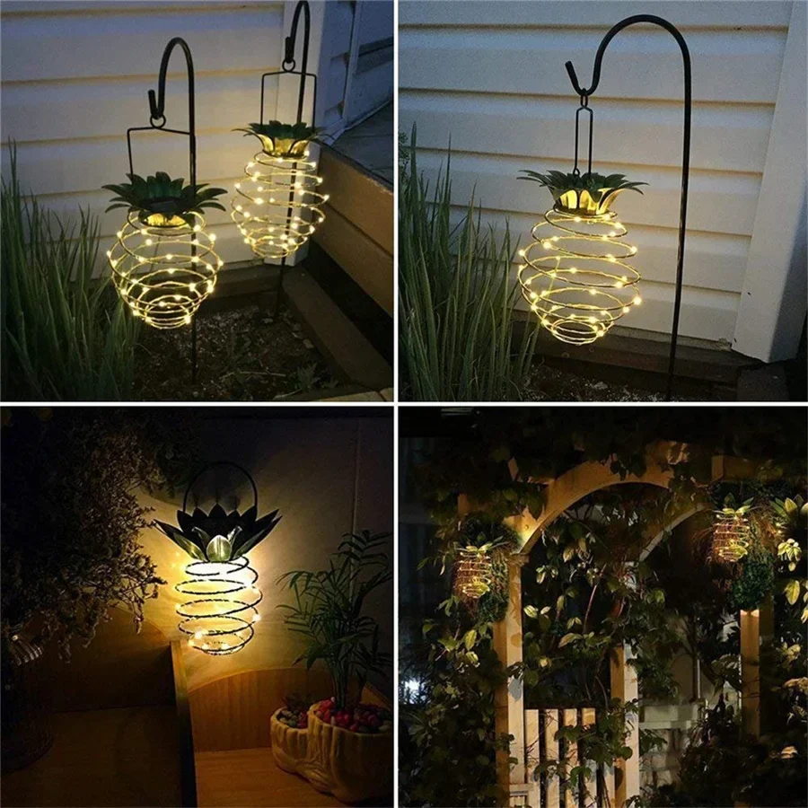 Solar Garden String Light | Pineapple Spiral LED Design
