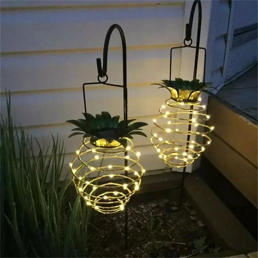 Solar Garden String Light | Pineapple Spiral LED Design