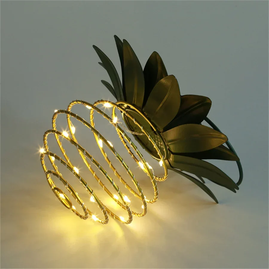 Solar Garden String Light | Pineapple Spiral LED Design