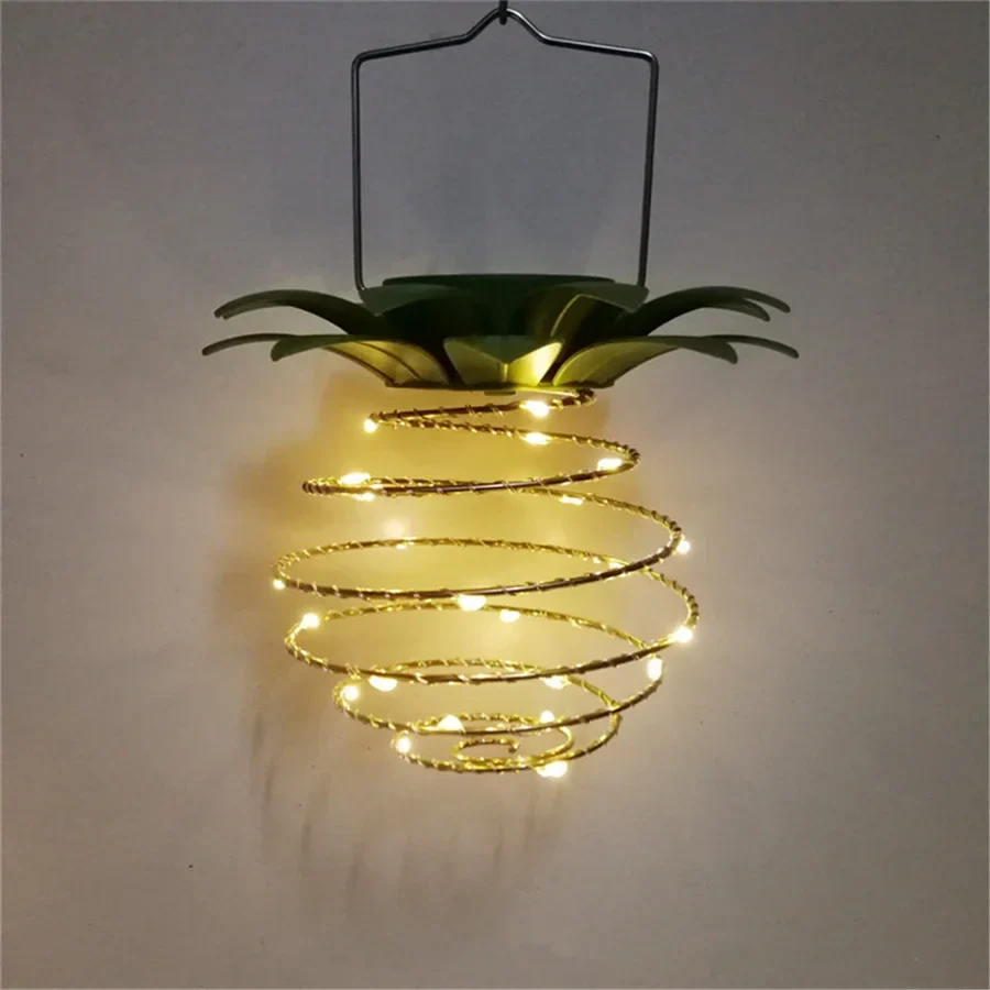 Solar Garden String Light | Pineapple Spiral LED Design