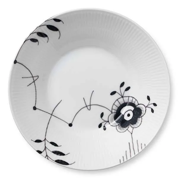 Sort Mega riflet dyb tallerken - 24 cm.