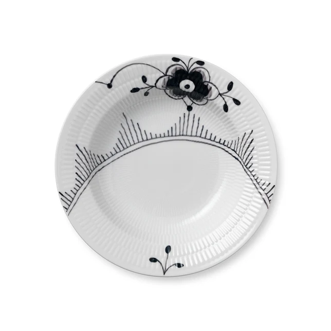 Sort Mega riflet dyb tallerken - 21 cm.