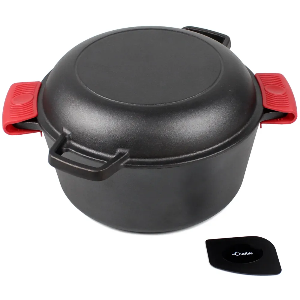 Støbejerns Dutch Oven med pande låg - 10.23” (26 cm) diameter, 4.8 L
