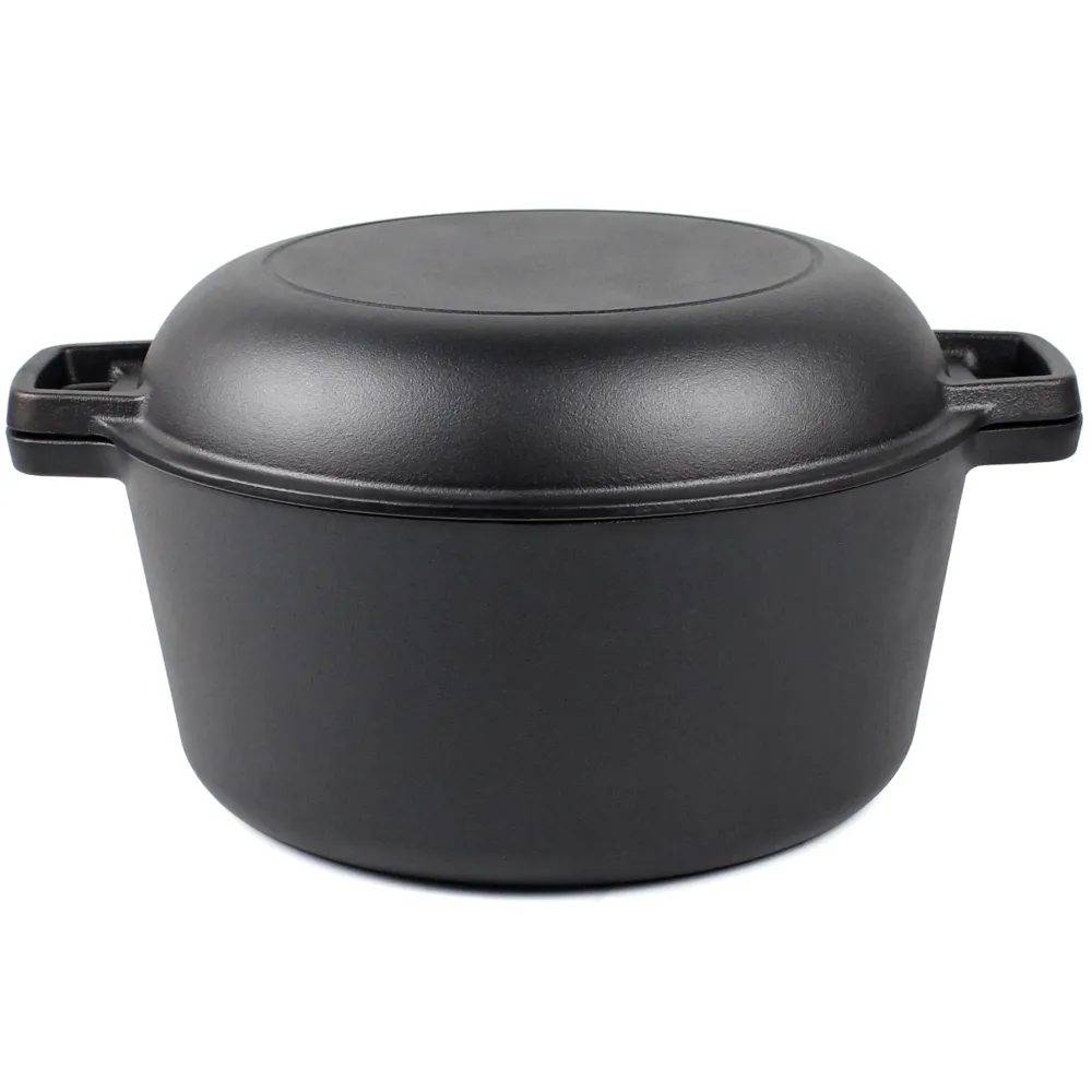 Støbejerns Dutch Oven med pande låg - 10.23” (26 cm) diameter, 4.8 L