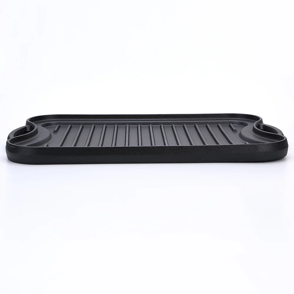 Støbejerns grillpande (20" x 10"/51 cm x 26 cm), vendbar, grill- og pandekombination, passer over to kogeplader