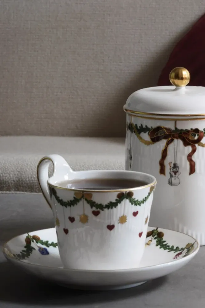 Stjerne Riflet jul højhankskop m/ underkop - 27 cl.