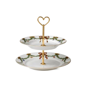 Stjerne Riflet juleetagere - H23 cm