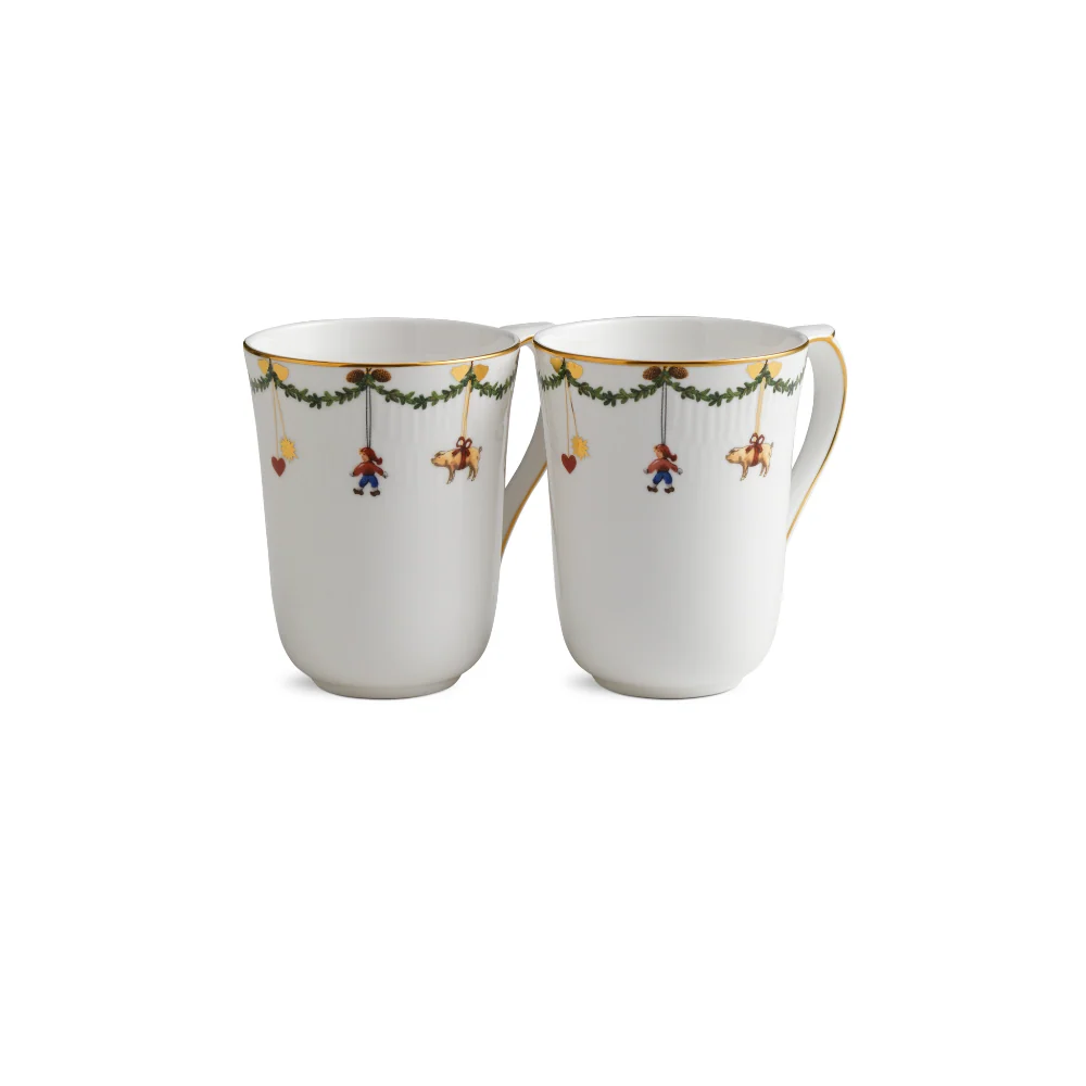 Stjerne Riflet krus, 2 stk. - 33 cl.