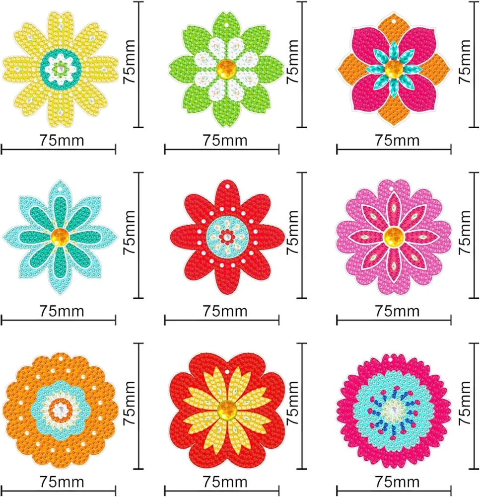 9 stk blomsterophæng med smukke blomster