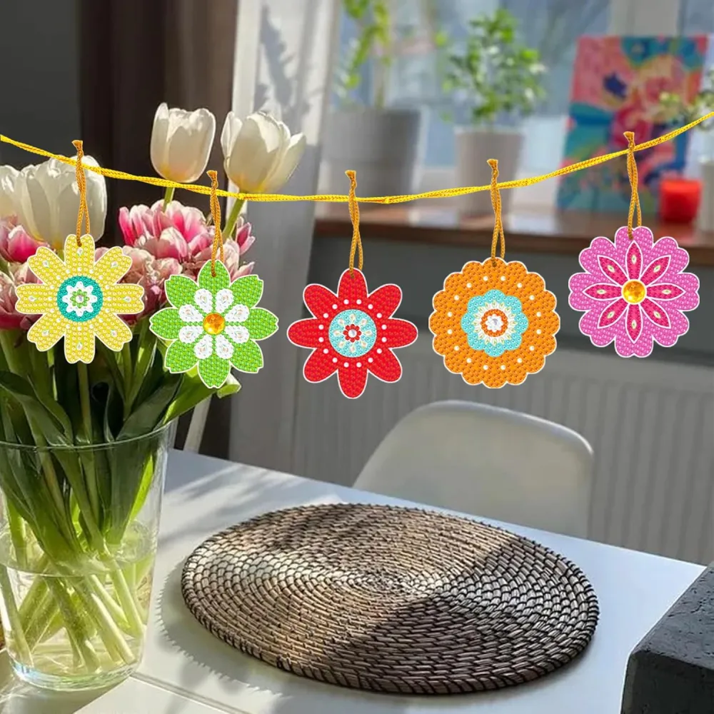 9 stk blomsterophæng med smukke blomster