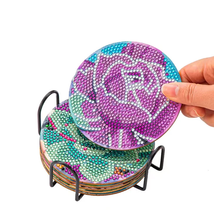 6 stk bordskånere med smukke blomster