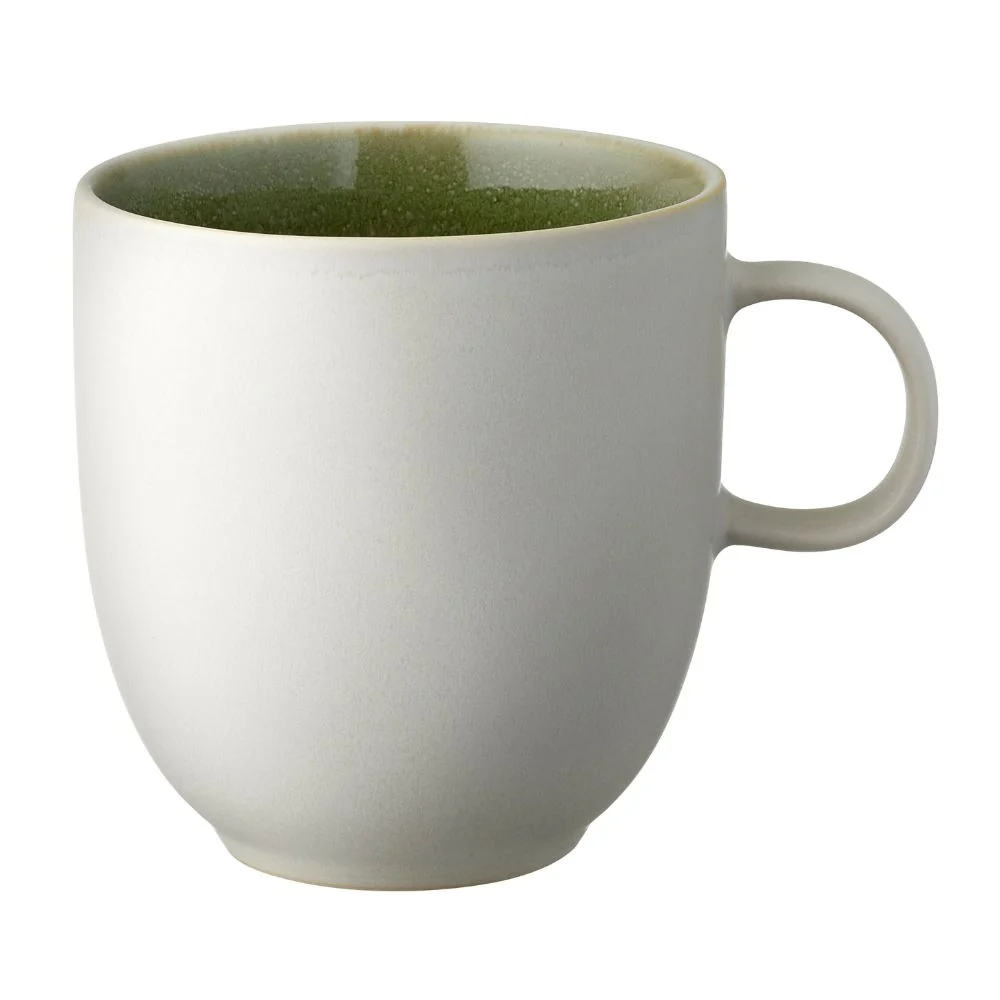 Studio Round - Krus North 33 cl Matte white/Shiny moss