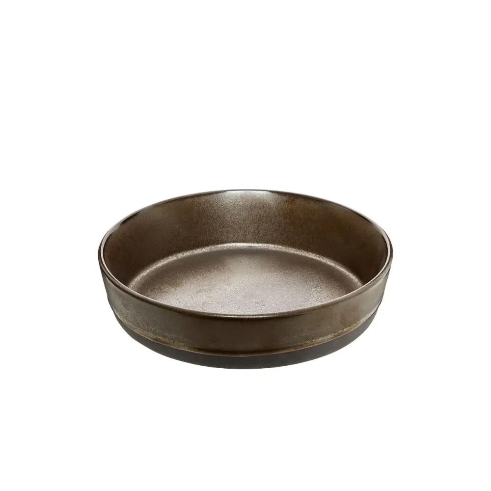 Suppe tallerken, brun metallic - 19,4x4,5 cm.