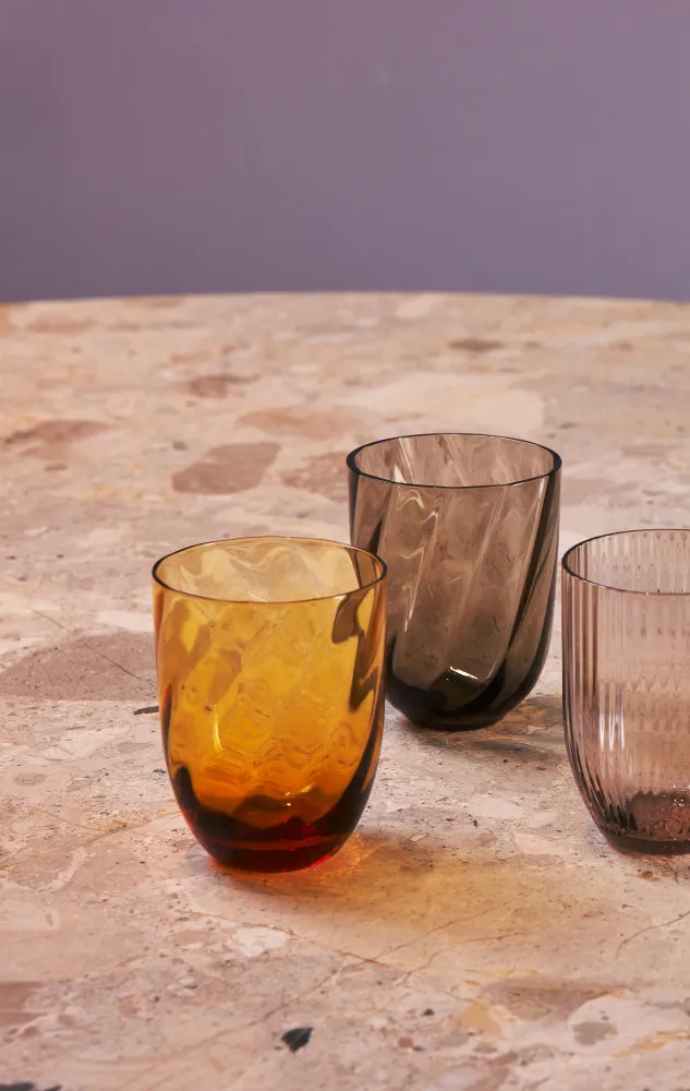 Swirl tumbler glas - amber