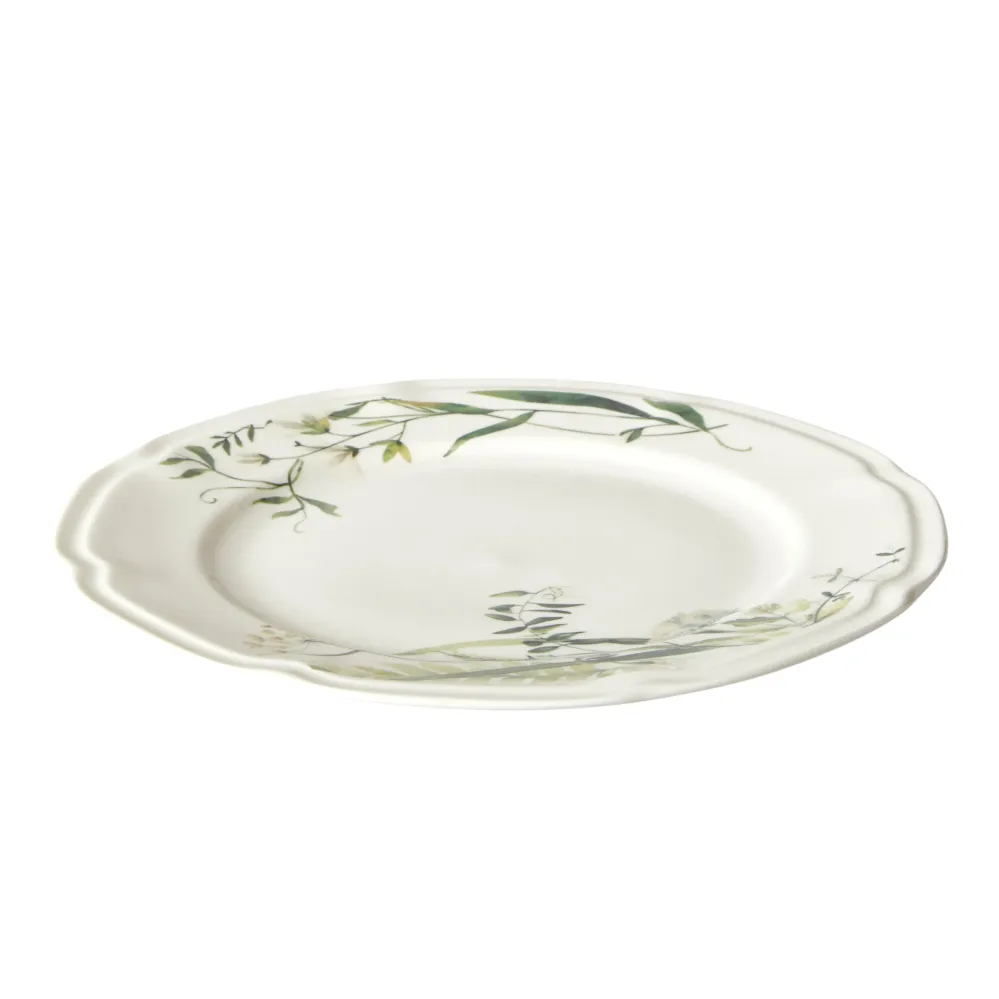 Tallerken Flora Ø26 cm benporcelæn grøn