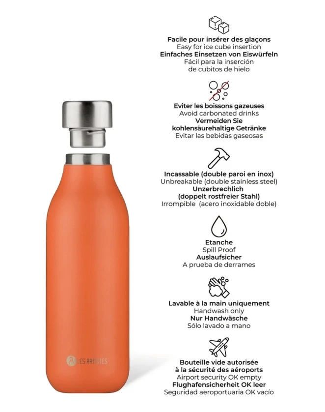 Termo Drikkeflaske - Orange, 500 ml