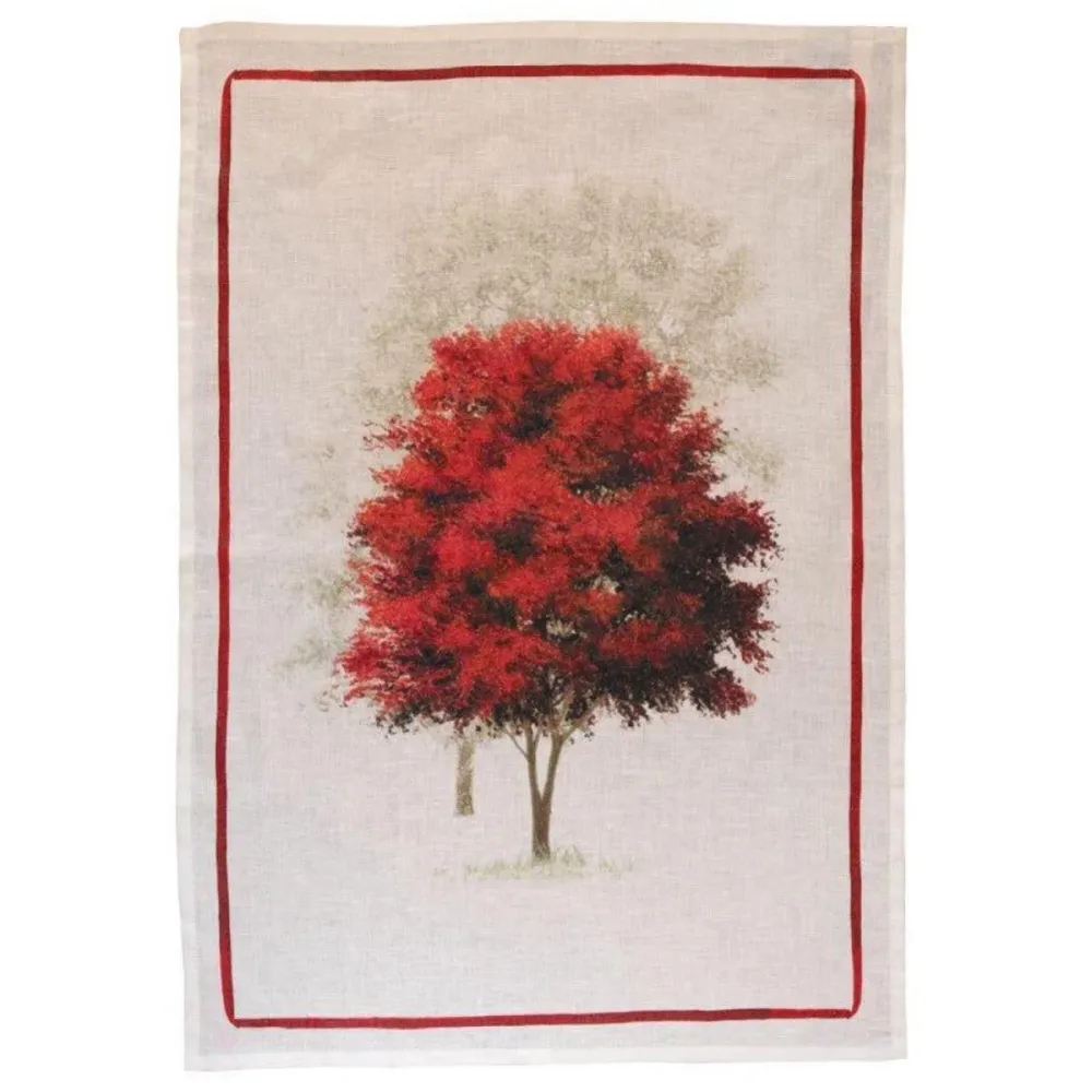 Greeson red - hørviskestykke Tessitura Toscana Telerie