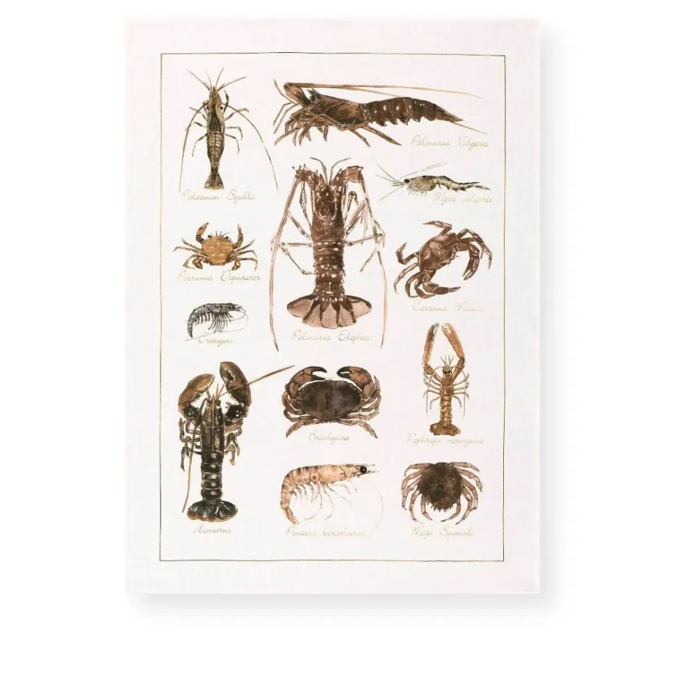 La mer Crostacei - hørviskestykke Tessitura Toscana Telerie