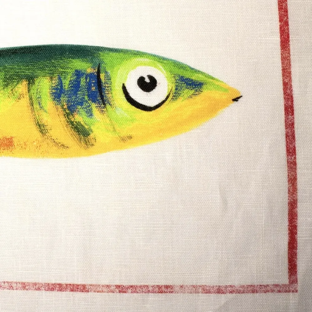Poisson bleu cinq - hørviskestykke Tessitura Toscana Telerie