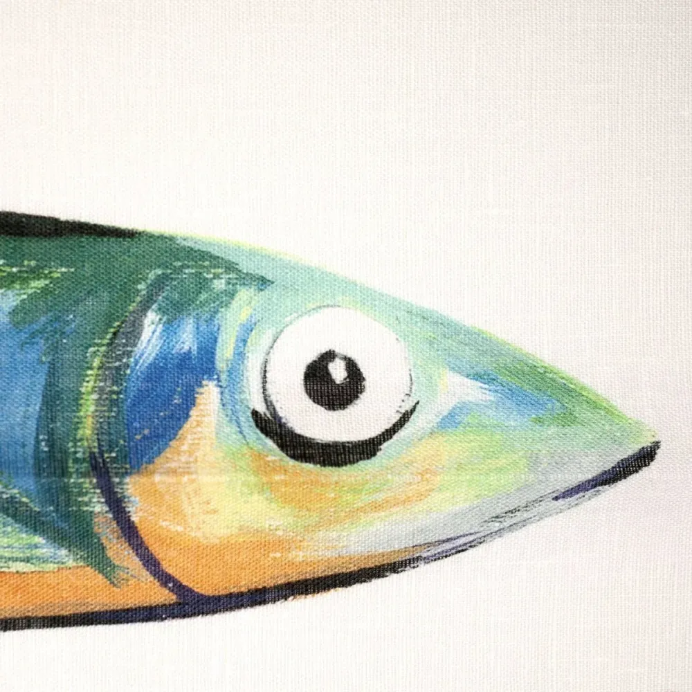 Poisson bleu cinq - hørviskestykke Tessitura Toscana Telerie