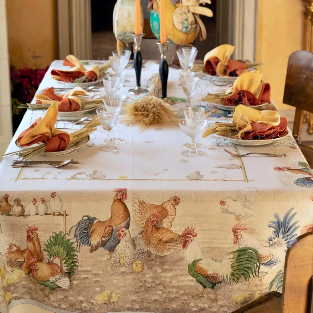 Rooster - hørdug Tessitura Toscana Telerie