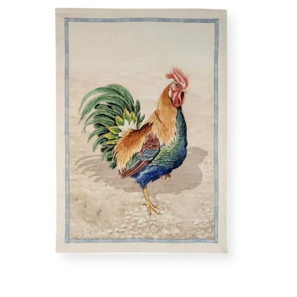 Rooster marrone - hørviskestykke Tessitura Toscana Telerie
