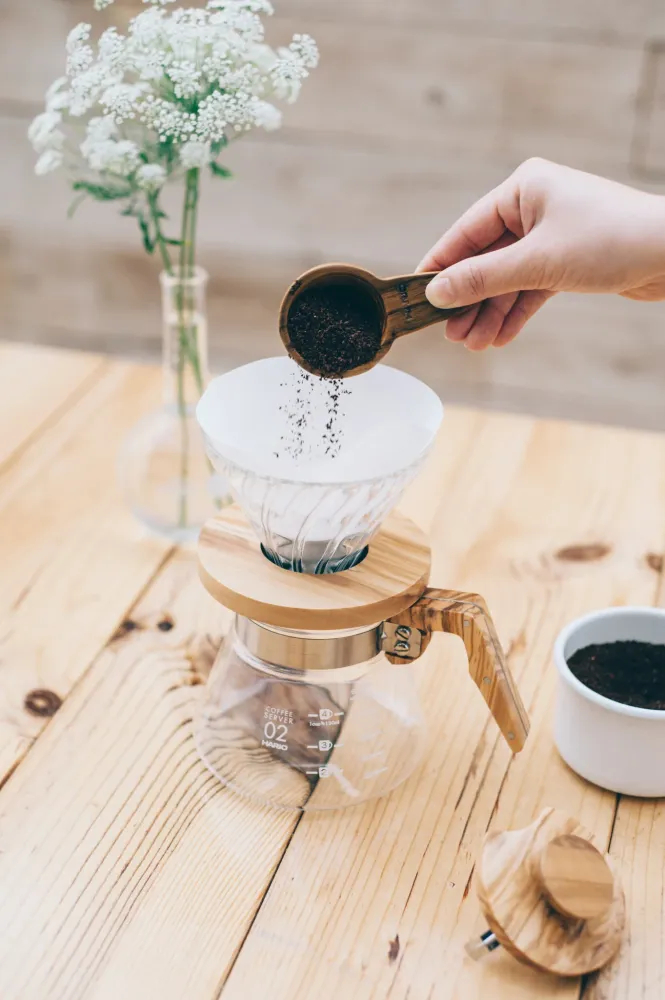 V60 Glass 02 Dripper - Oliventræ