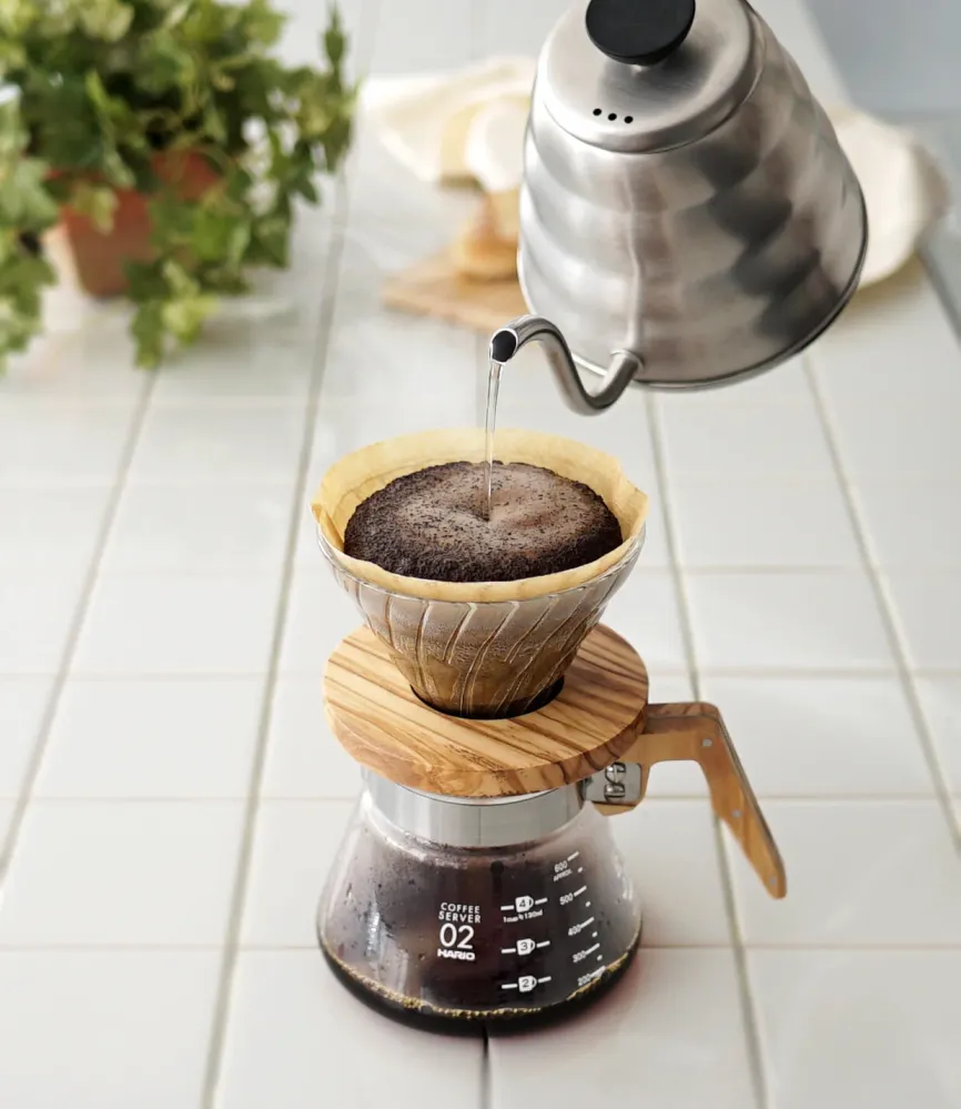 V60 Glass 02 Dripper - Oliventræ