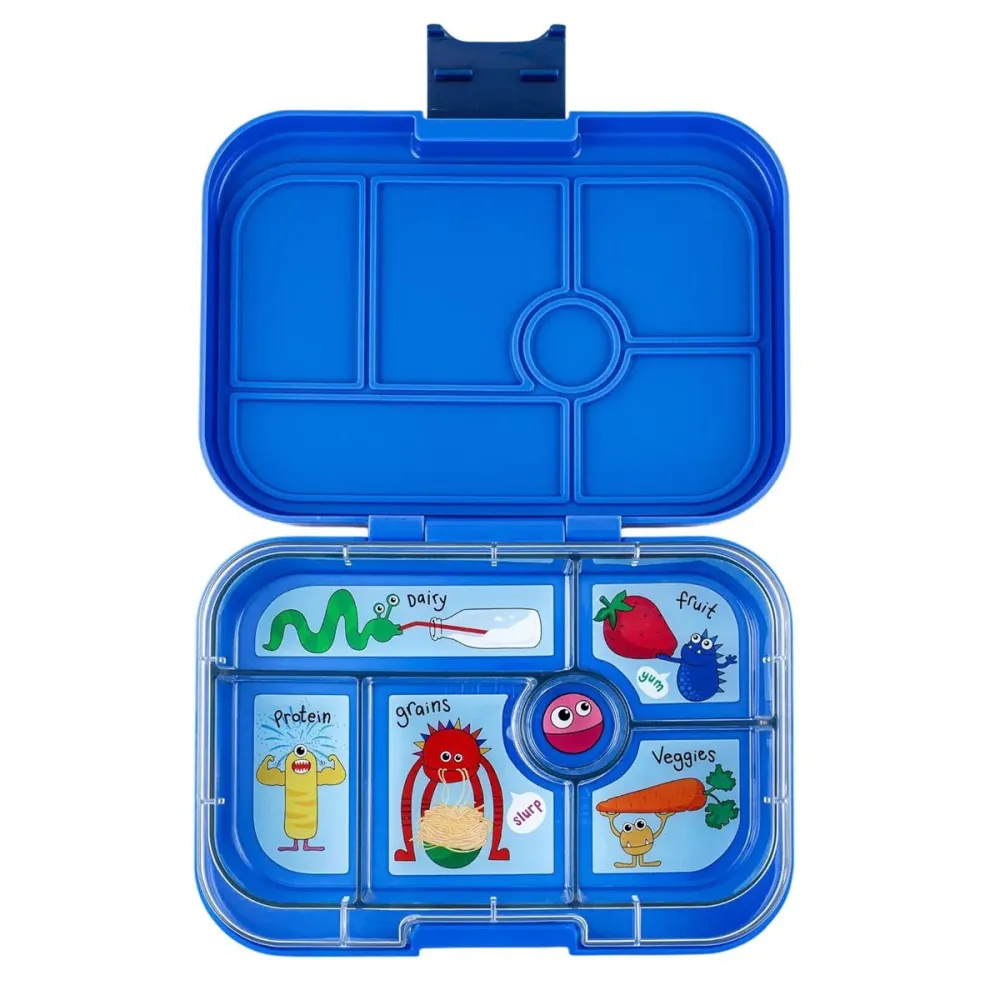 Yumbox Original Madkasse M. 6 Rum, Surf Blue/Funny Monsters Tray
