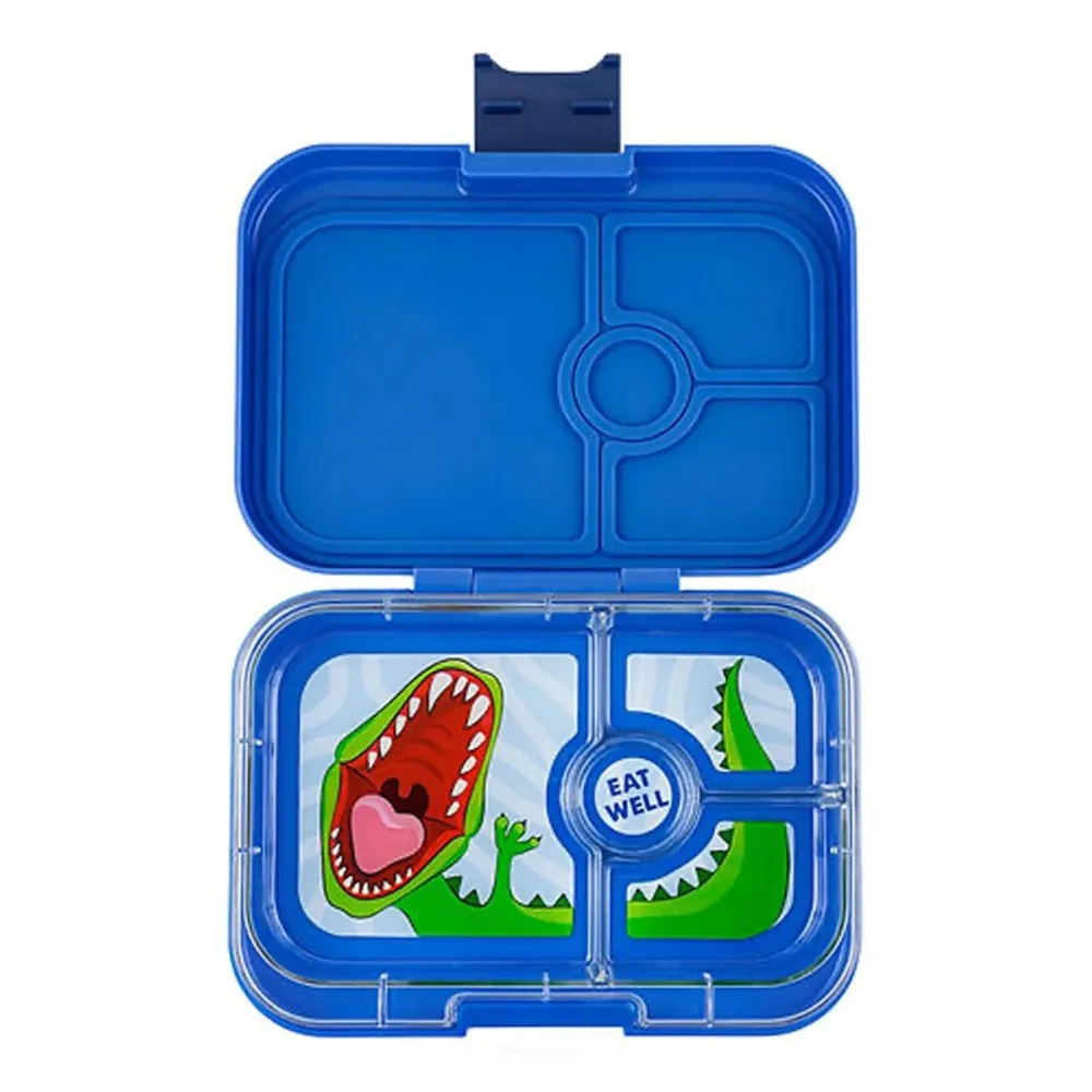 Yumbox Panino madkasse m 4 rum, surf blue-dinosaur tray