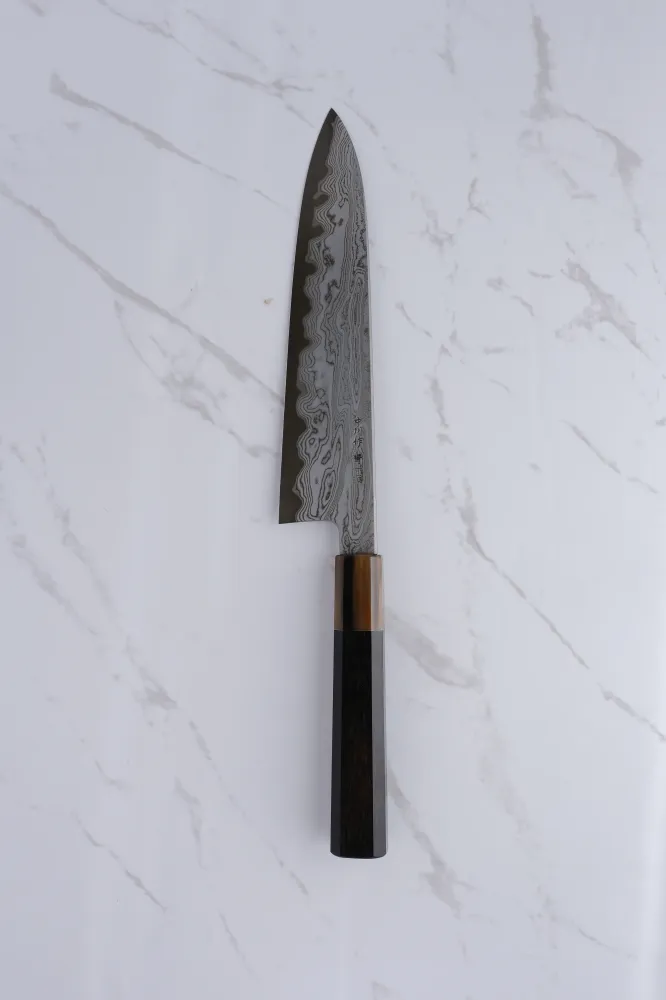 Nakagawa Satoshi X Myojin Blue #1 (Etched) Ebony - 210 mm Kokkekniv