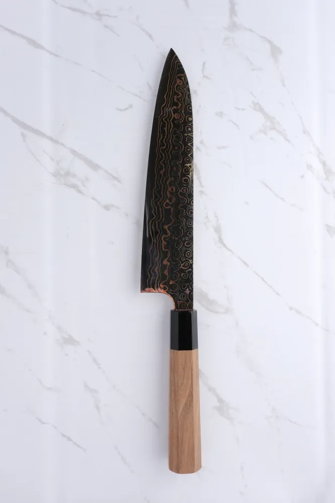 Nigara Hamono Blue #2 Rainbow damascus - 240 mm Gyoto