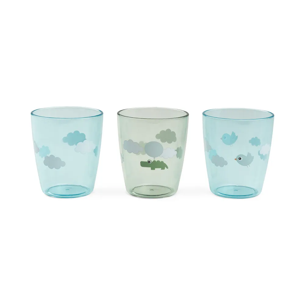 Yummy mini glas 3 stk. - Happy clouds - Grøn Done by Deer