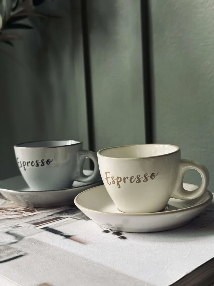 Kop m. underkop Espresso 100 ml. - 4 stk