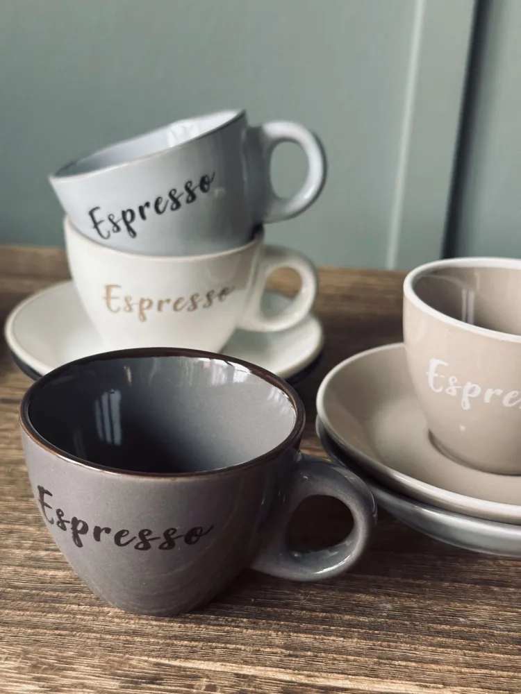 Kop m. underkop Espresso 100 ml. - 4 stk