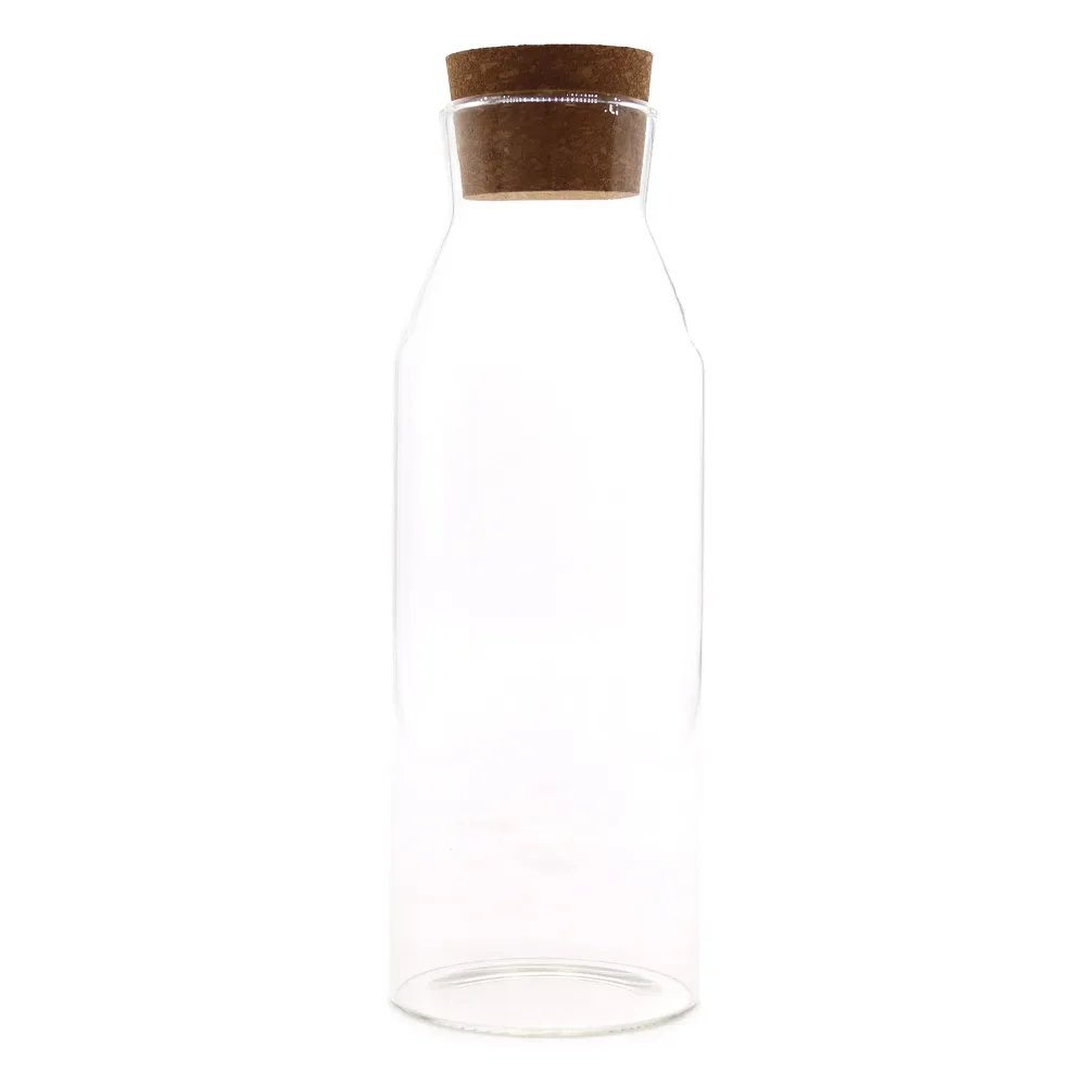 Glasbeholder med korklåg klar 25cm