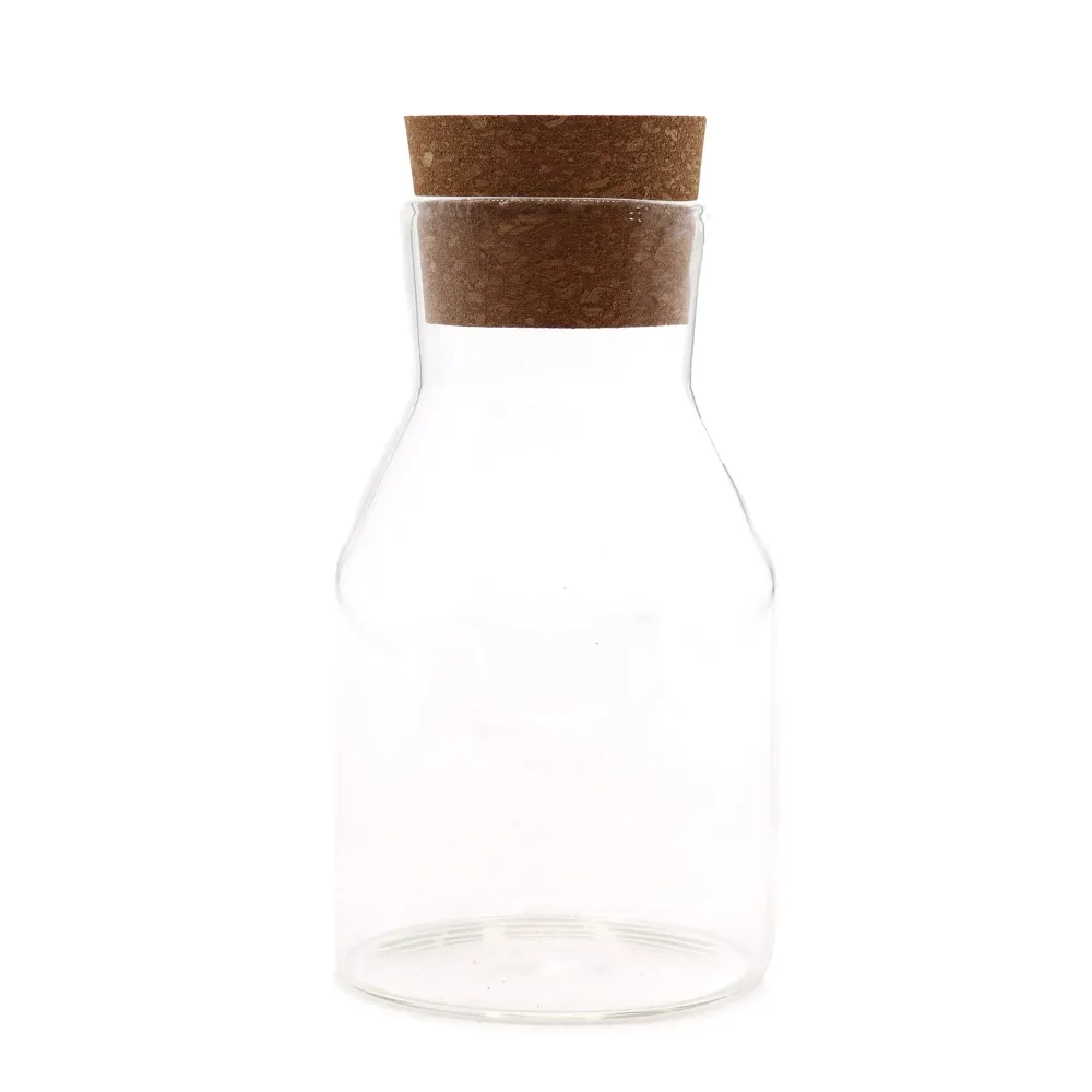 Klar glasbeholder med korklåg, 15cm