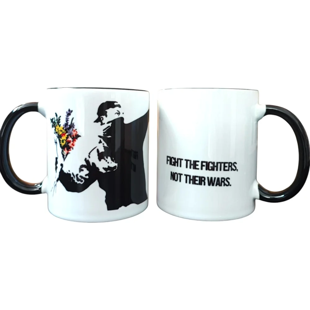 Banksy Ceramic Mug 325ml - Flower Thrower