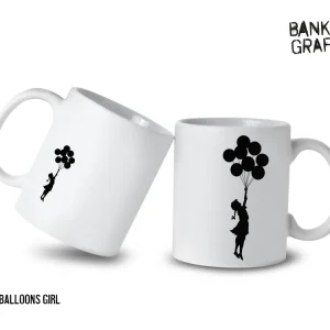 Banksy Ceramic Mug 325ml - Flying Balloons Girl