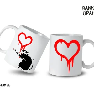 Banksy Ceramic Mug 325ml - Love Rat