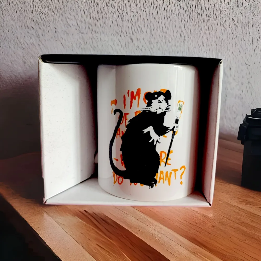 Banksy Ceramic Mug 325ml - I'm Out Bed