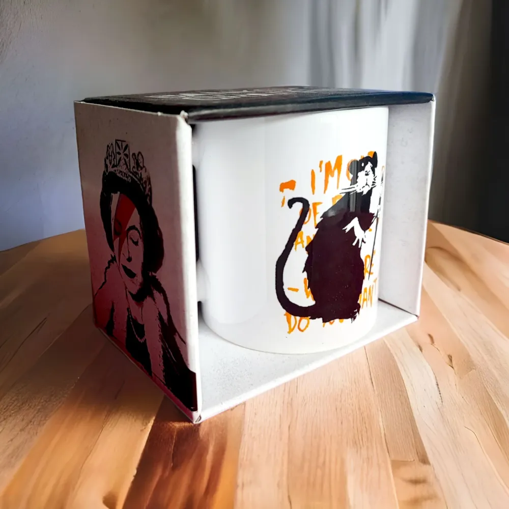 Banksy Ceramic Mug 325ml - I'm Out Bed