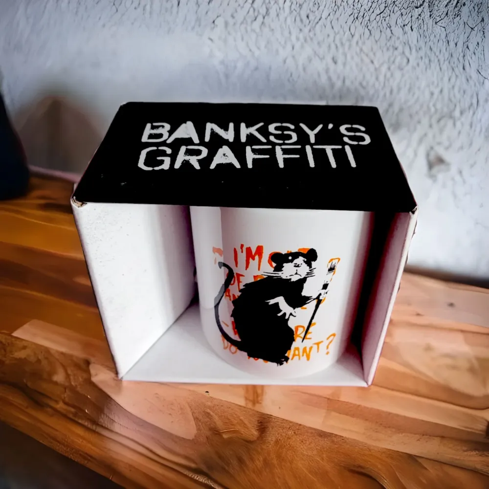 Banksy Ceramic Mug 325ml - I'm Out Bed