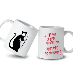Banksy Ceramic Mug 325ml - I'm Out Bed