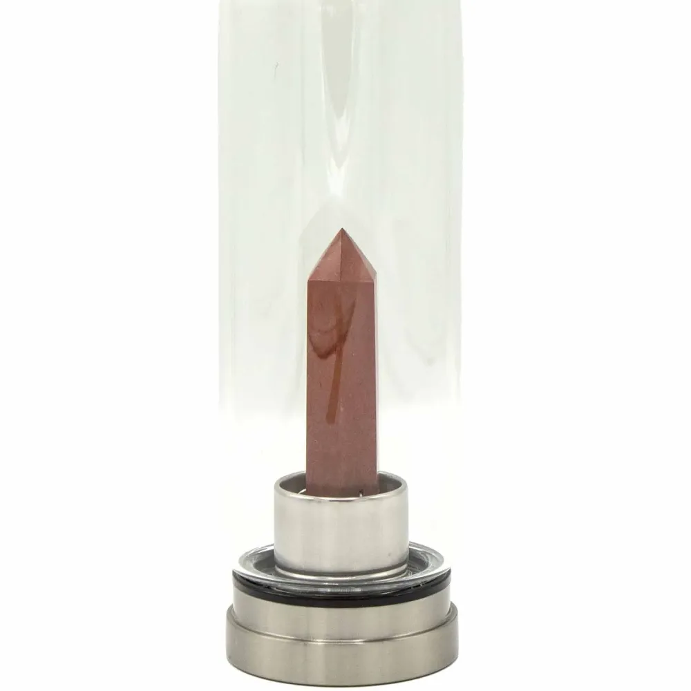 Krystal Vandflaske Rød Jaspis Obelisk